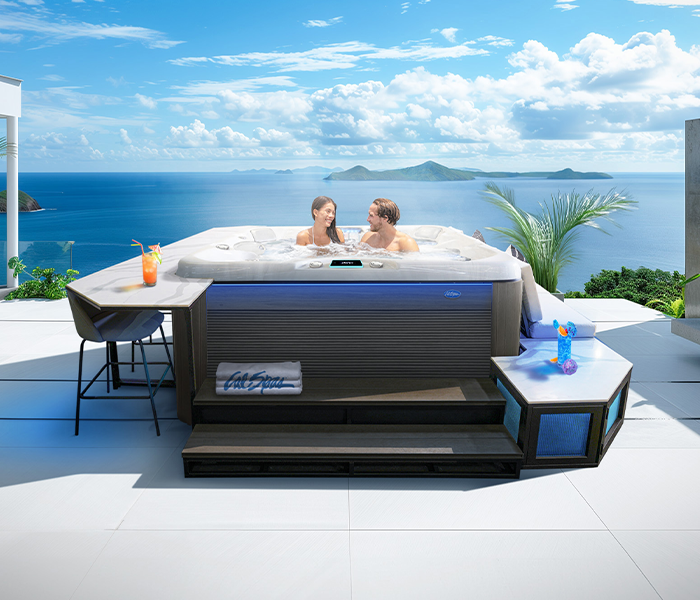 Calspas hot tub being used in a family setting - Johnston